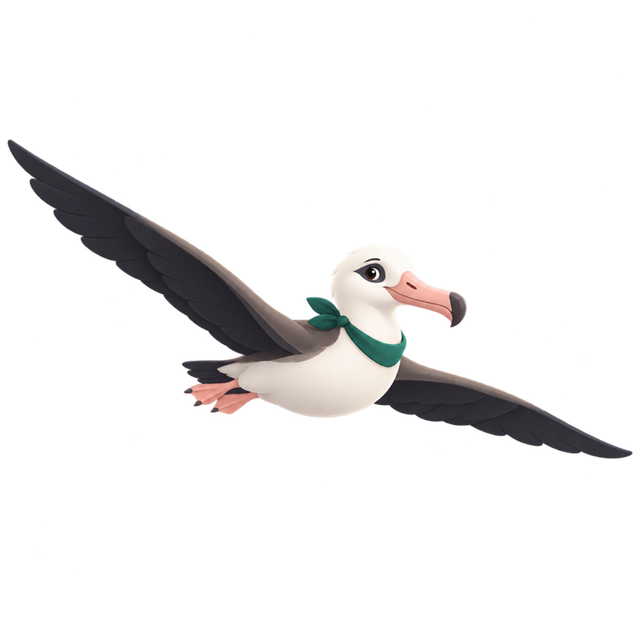 Albi the albatross gliding